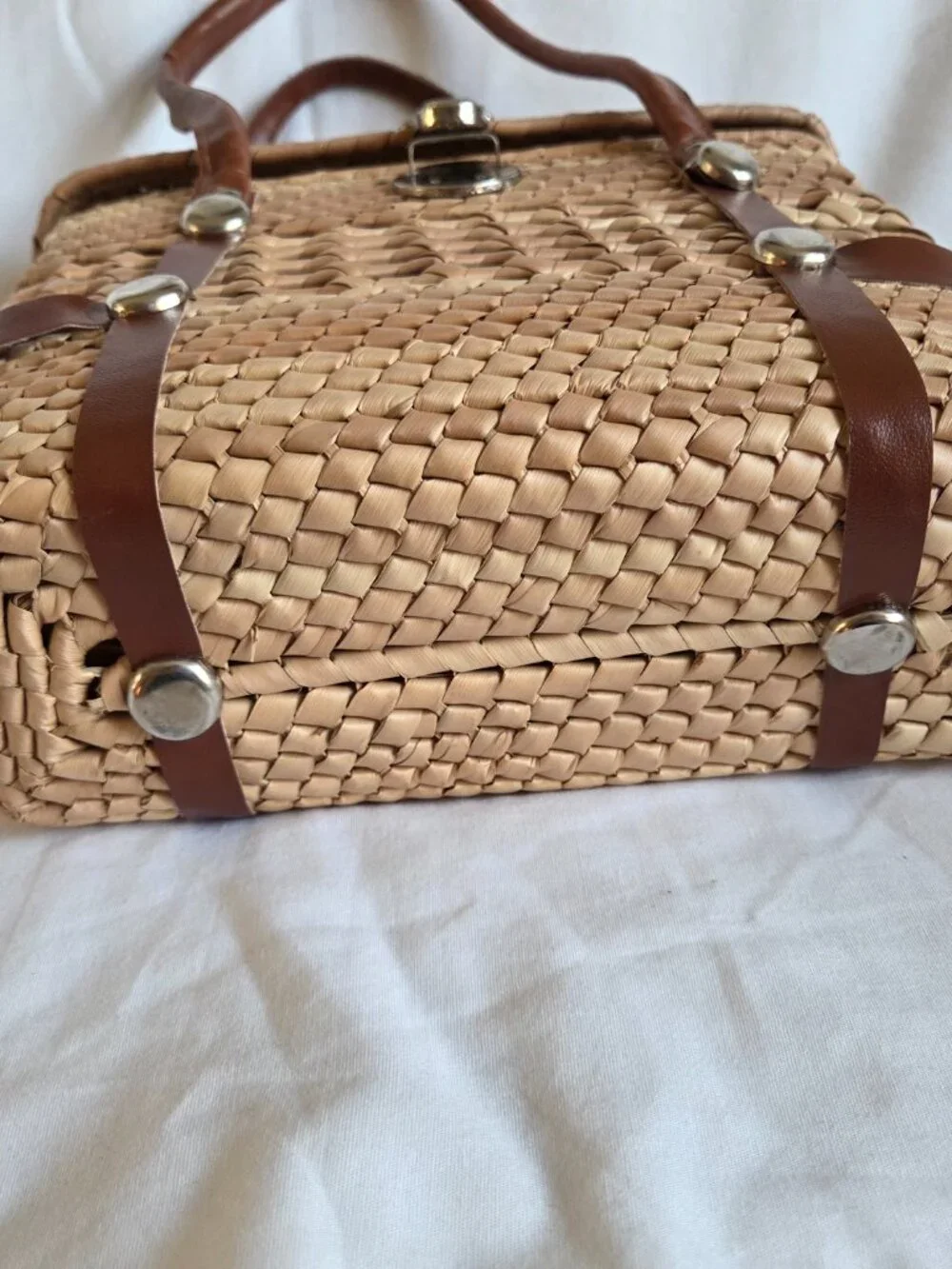 HANDMADE Mexican boho STRAW market handbag